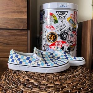 vans slip on blue topaz